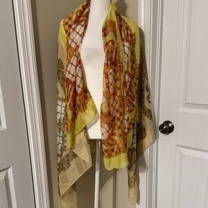 Aratta Vibrant Yellow and Brown Scarf